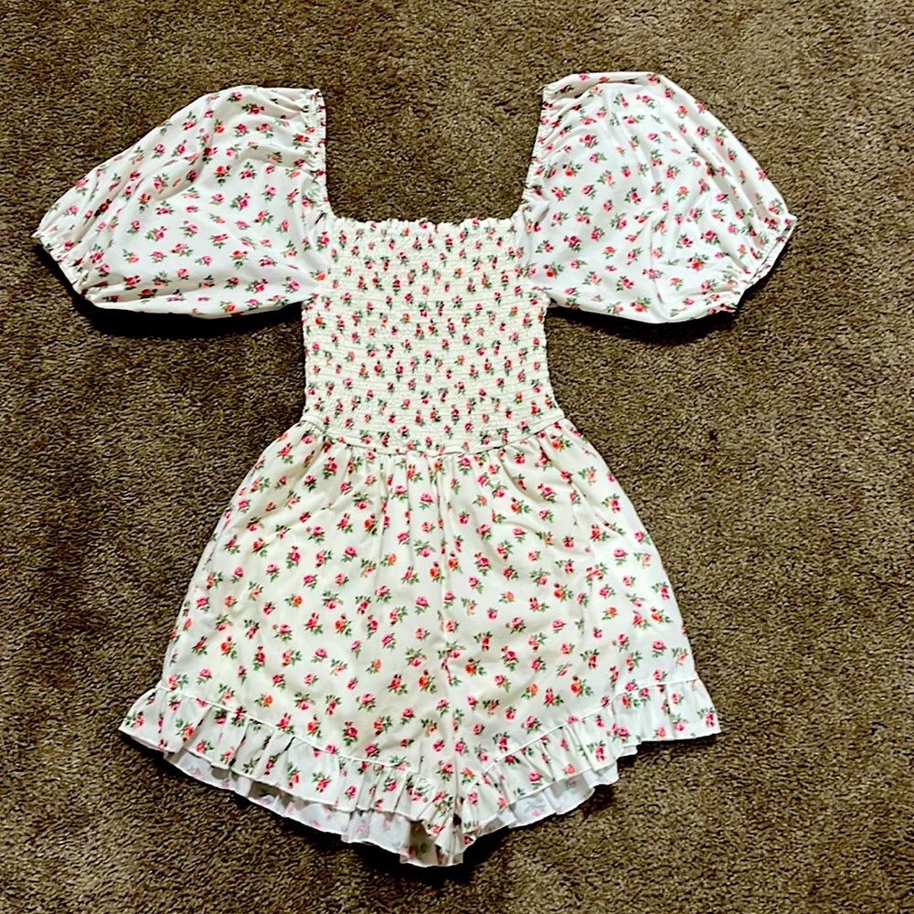 Polly ruffle floral romper